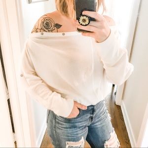 Convertible, Lightweight Off-Shoulder Sweatshirt